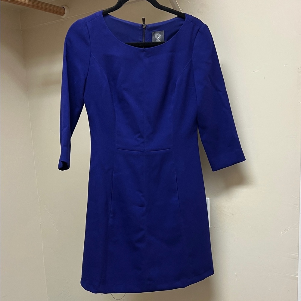 Vince Camuto Elegant Long Sleeve Dress with front pockets